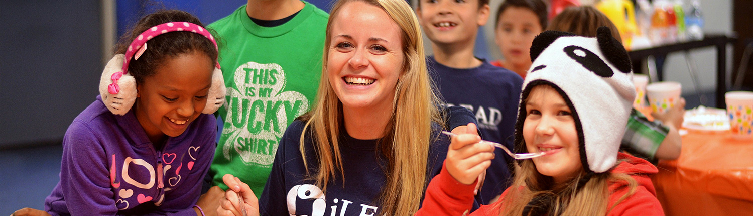 Facilitator with students