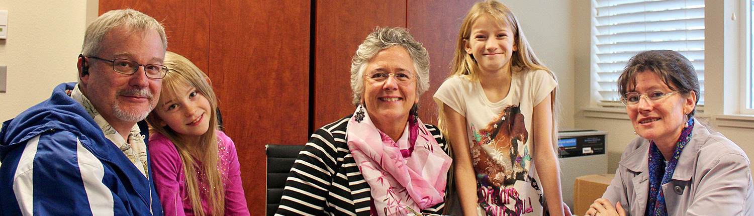 Wilson family and teacher